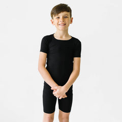 Black Two-Piece Short Sleeve & Shorts Pajama Set