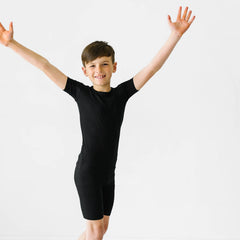 Black Two-Piece Short Sleeve & Shorts Pajama Set