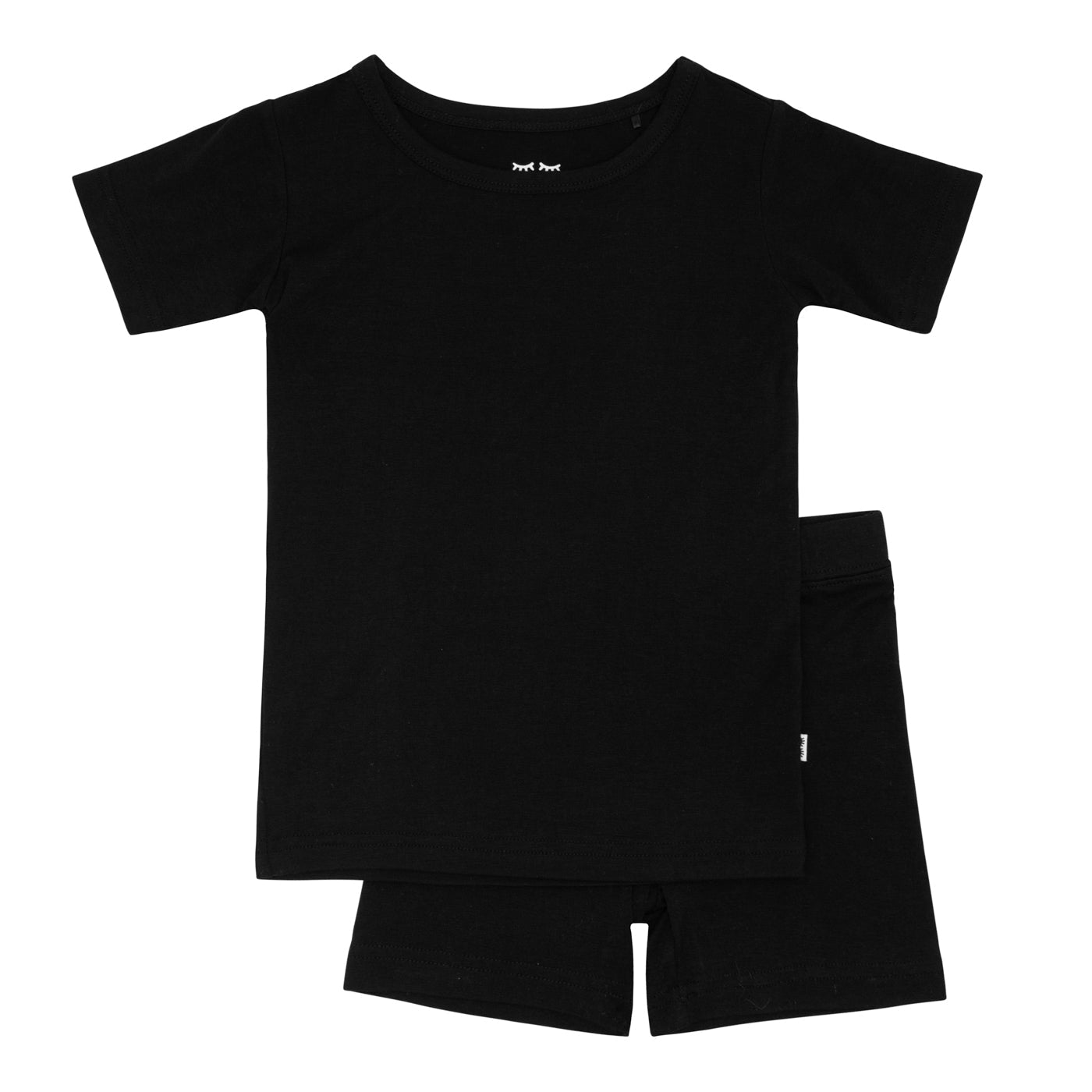 Black Two-Piece Short Sleeve & Shorts Pajama Set