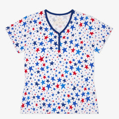 Bright Stars Women's Short Sleeve Pajama Top