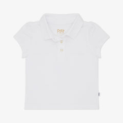 Bright White Puff Sleeve Polo