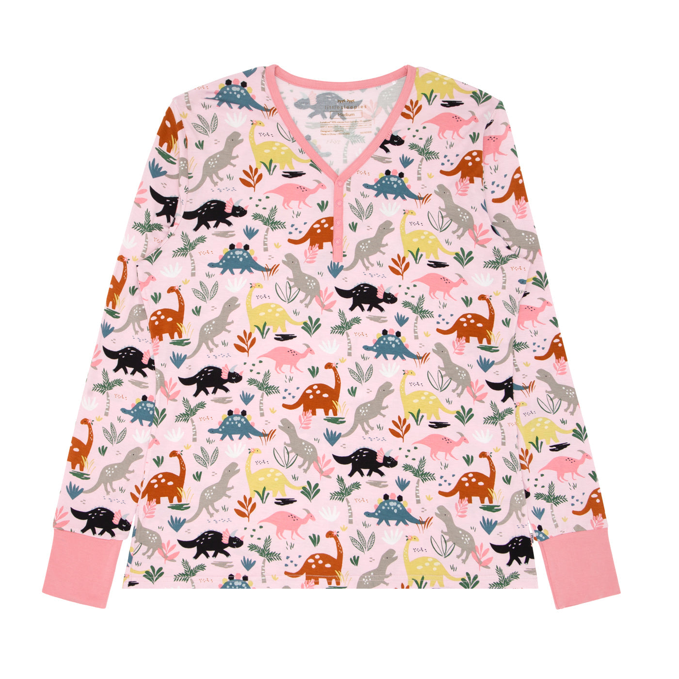 Pink Jurassic Jungle Women's Pajama Top