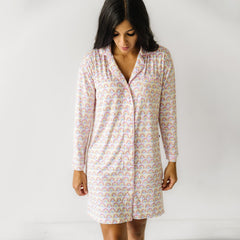 Pastel Rainbows Women's Long Sleeve Sleep Shirt