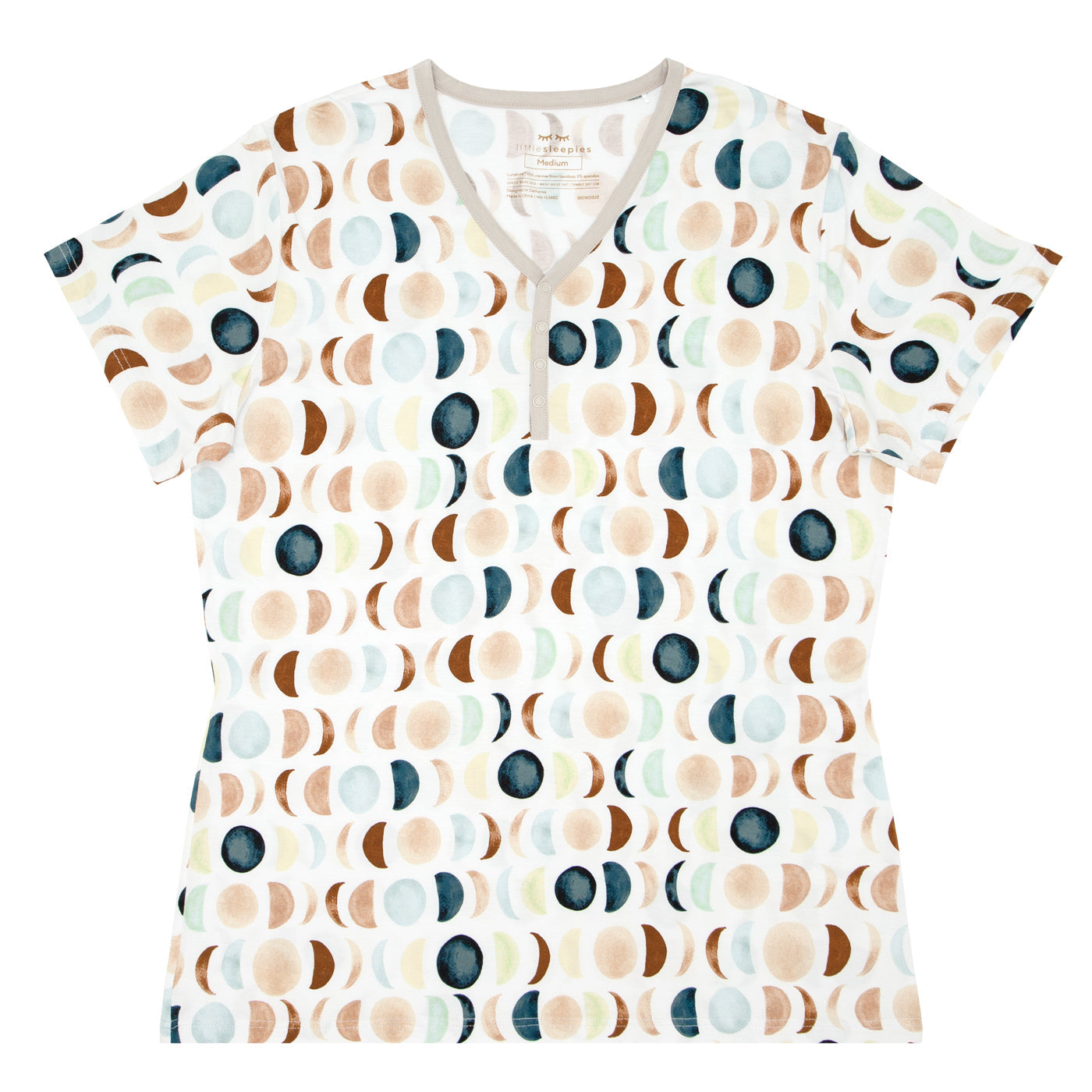 Luna Neutral Women's Short Sleeve Pajama Top